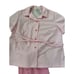 Loralyn Pant Suit Pink Stripe Short Sleeve Belt Vintage 70s Top Pants Sz 20.5