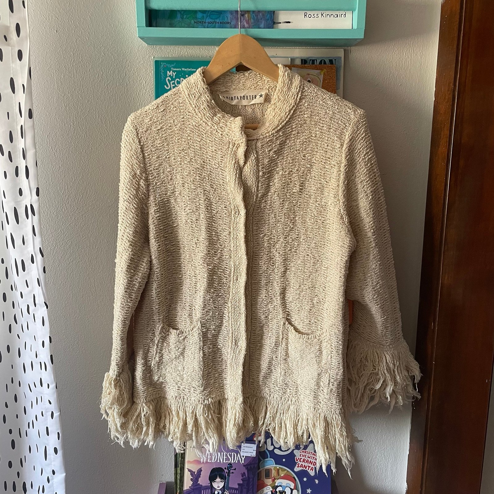 Shirtaporter fringe sweater jacket