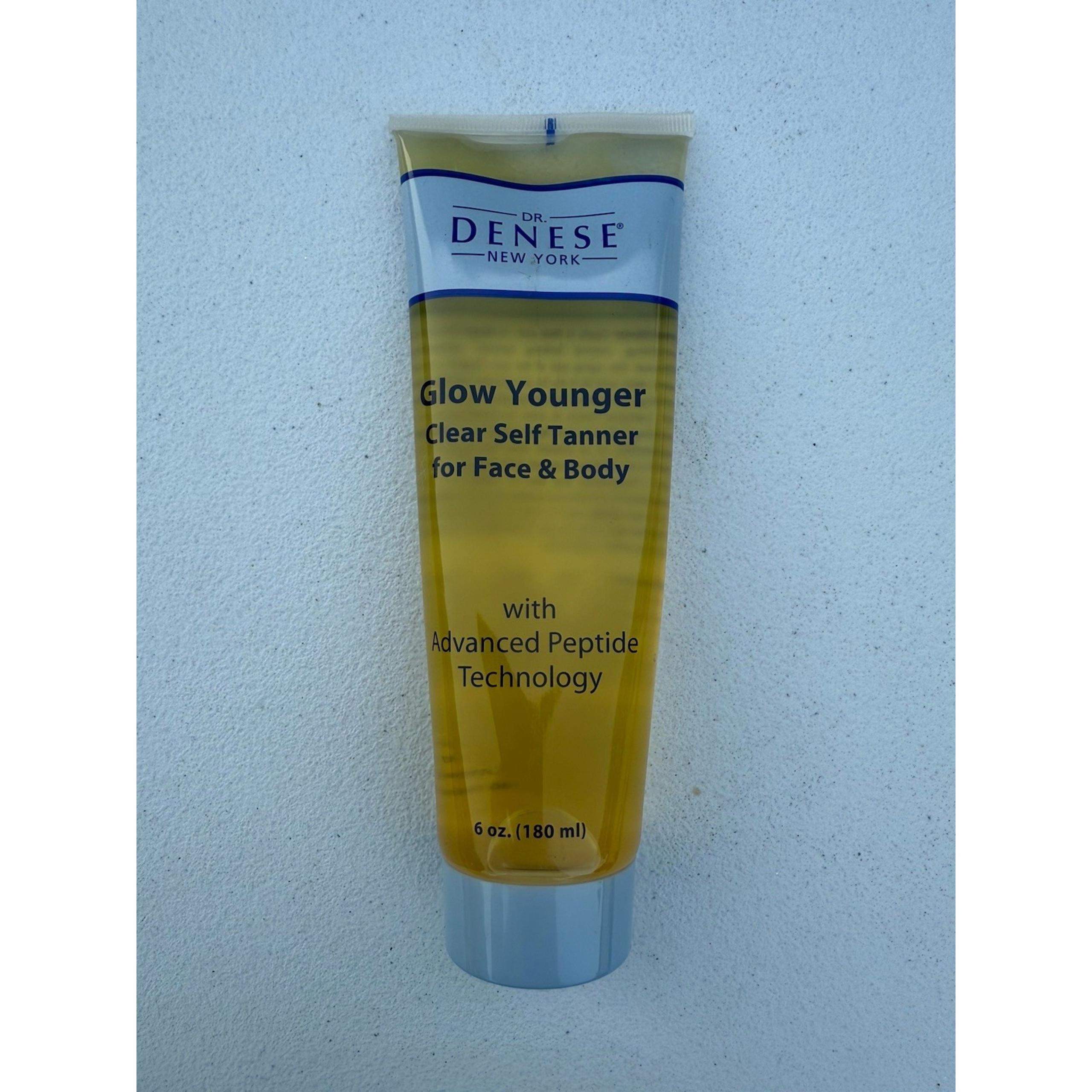 DR DENESE Glow Younger Clear Self Tanner Face & Body Advanced Peptide 6oz