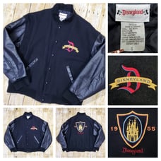 Vtg 90s Rare Disneyland Varsity 1955 Jacket Leather Wool Sz S Bought in 1995 EUC