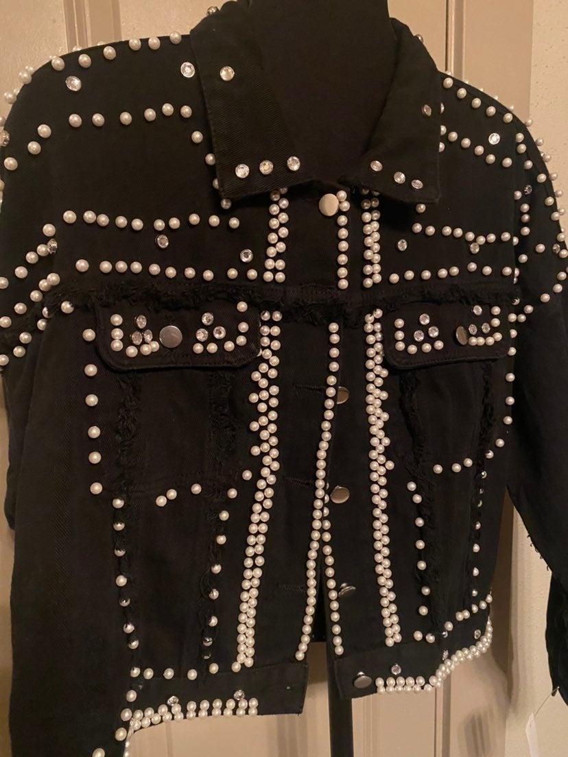 Black Pearl Jean Jacket fits Small Medium Large Neighborhood Inspired