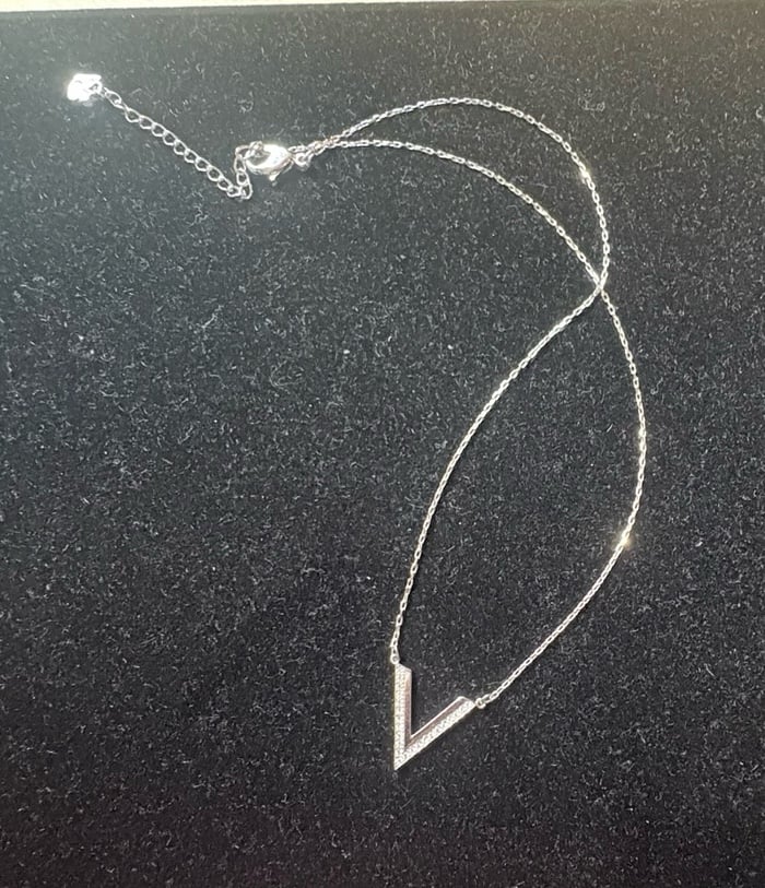 Swarovski Silver Tone Delta Necklace