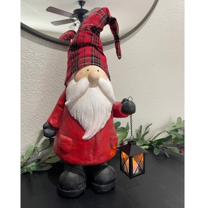 Christmas Light Up Figurine. /Christmas Gnome