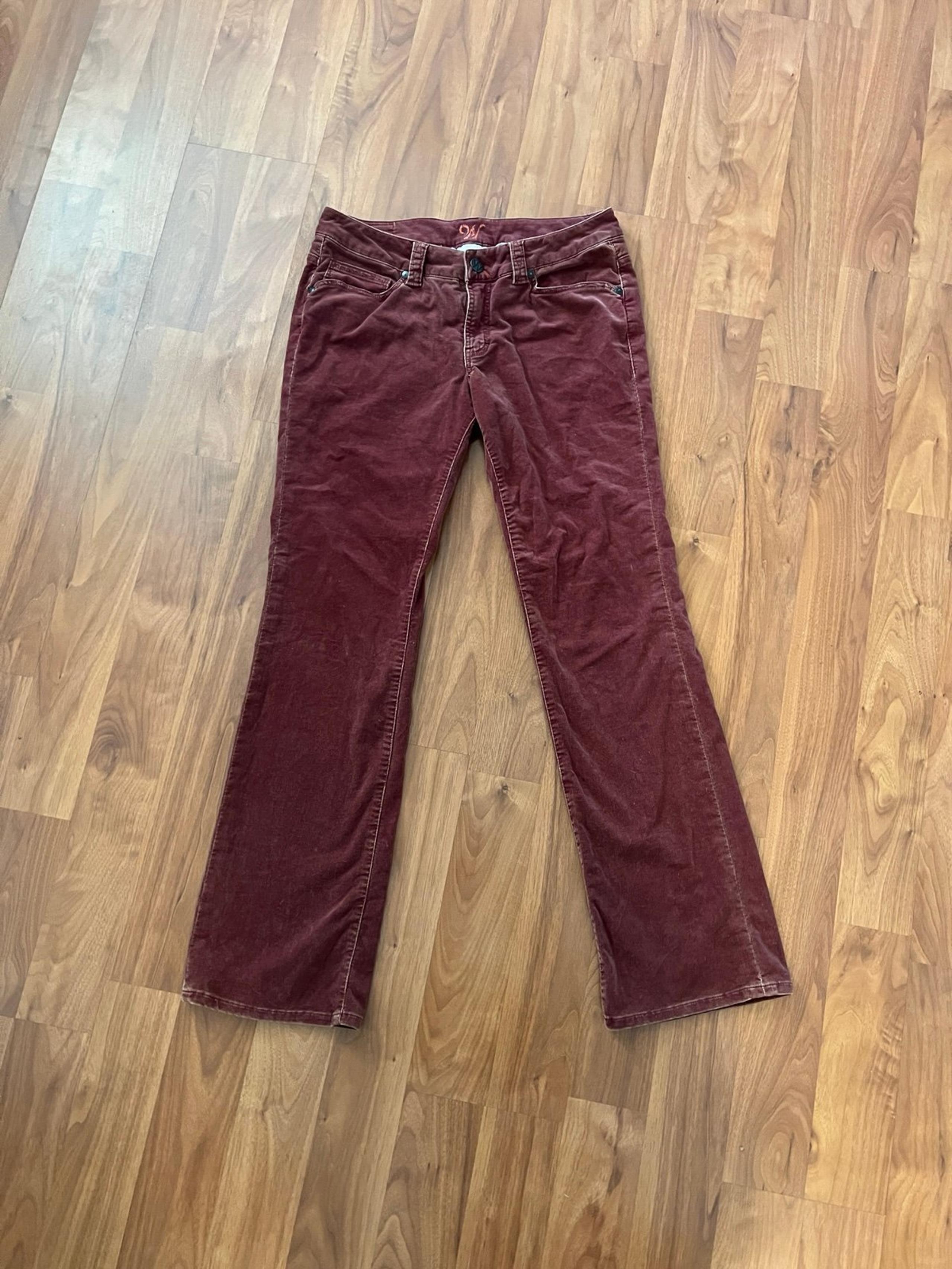 Burgundy Corduroy Boot Cut Pants