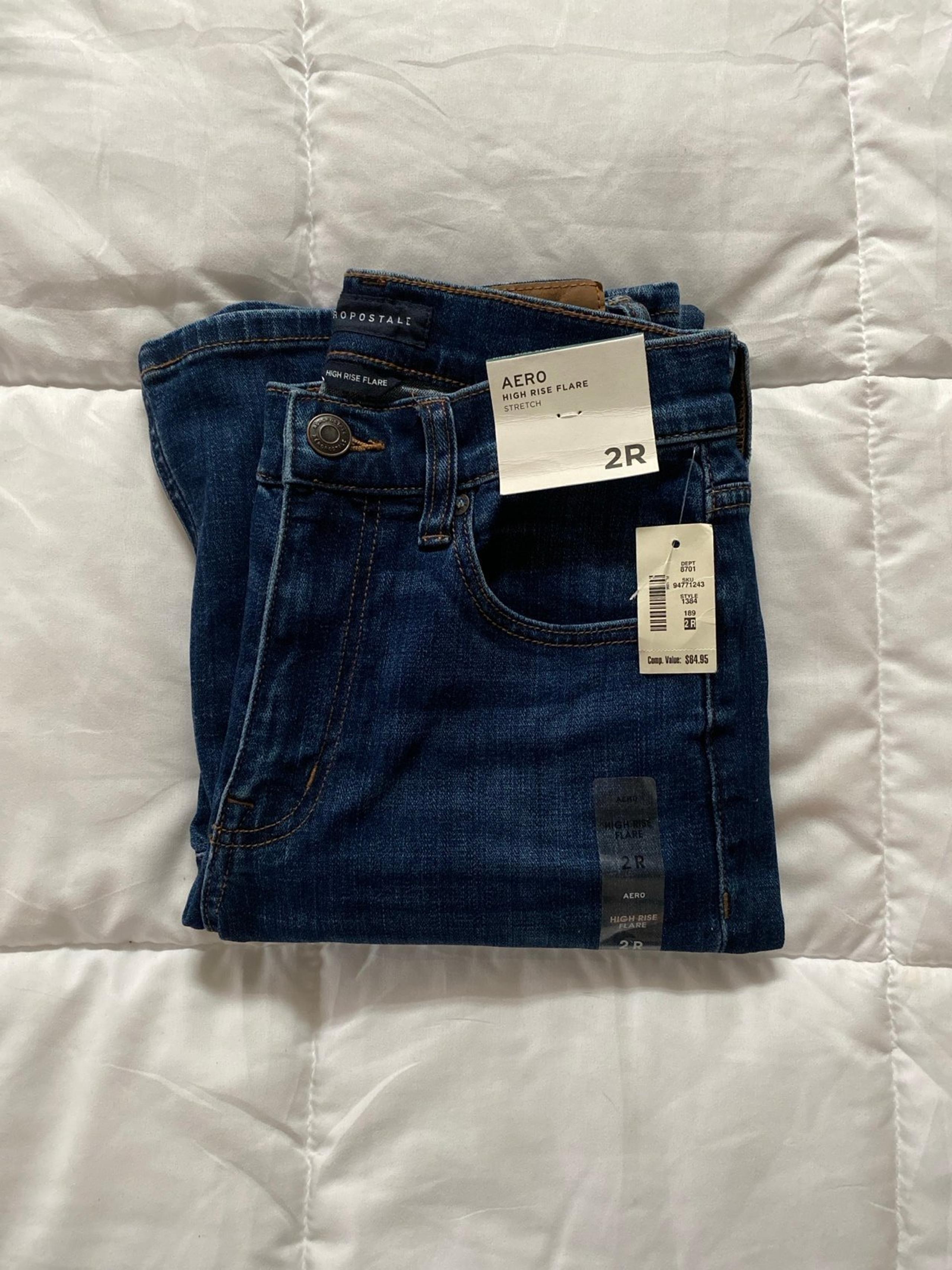 NWT Aeropostale High Rise Flare Jeans Dark Wash