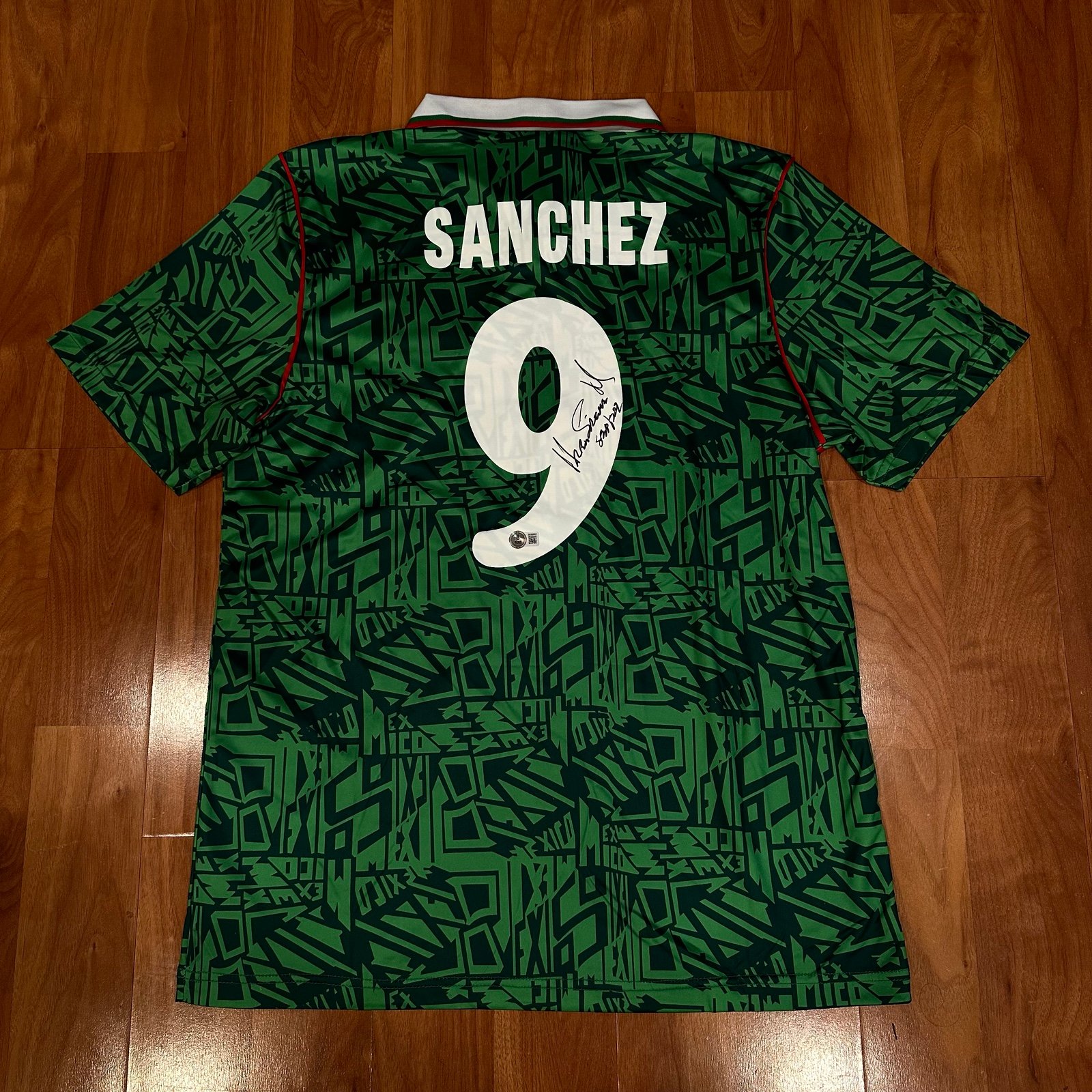 Hugo Sanchez Signed Mexico Jersey Beckett Witnessed BAS COA