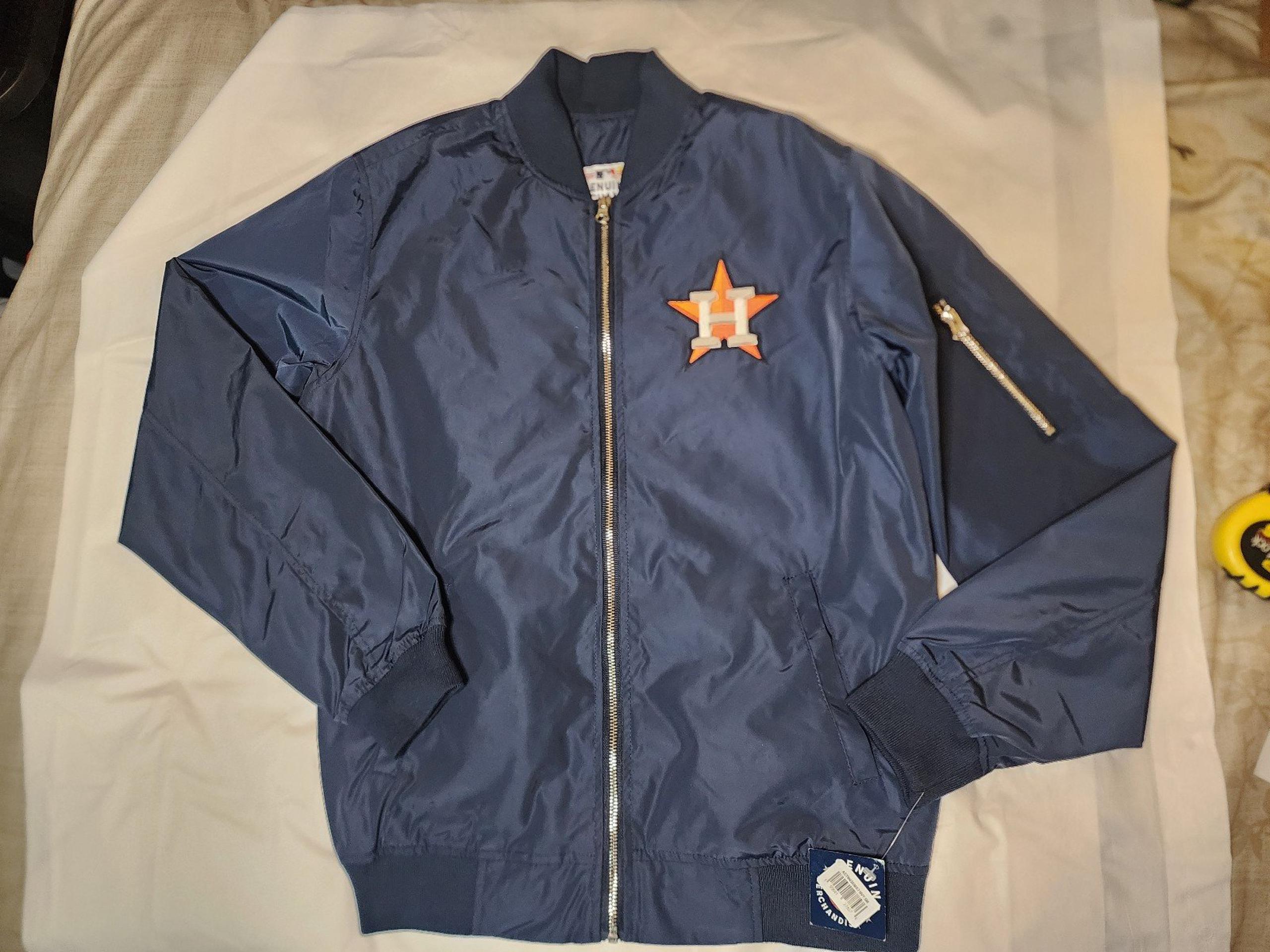 Houston Astros MLB JH Design bomber jacket Small mens nylon navy