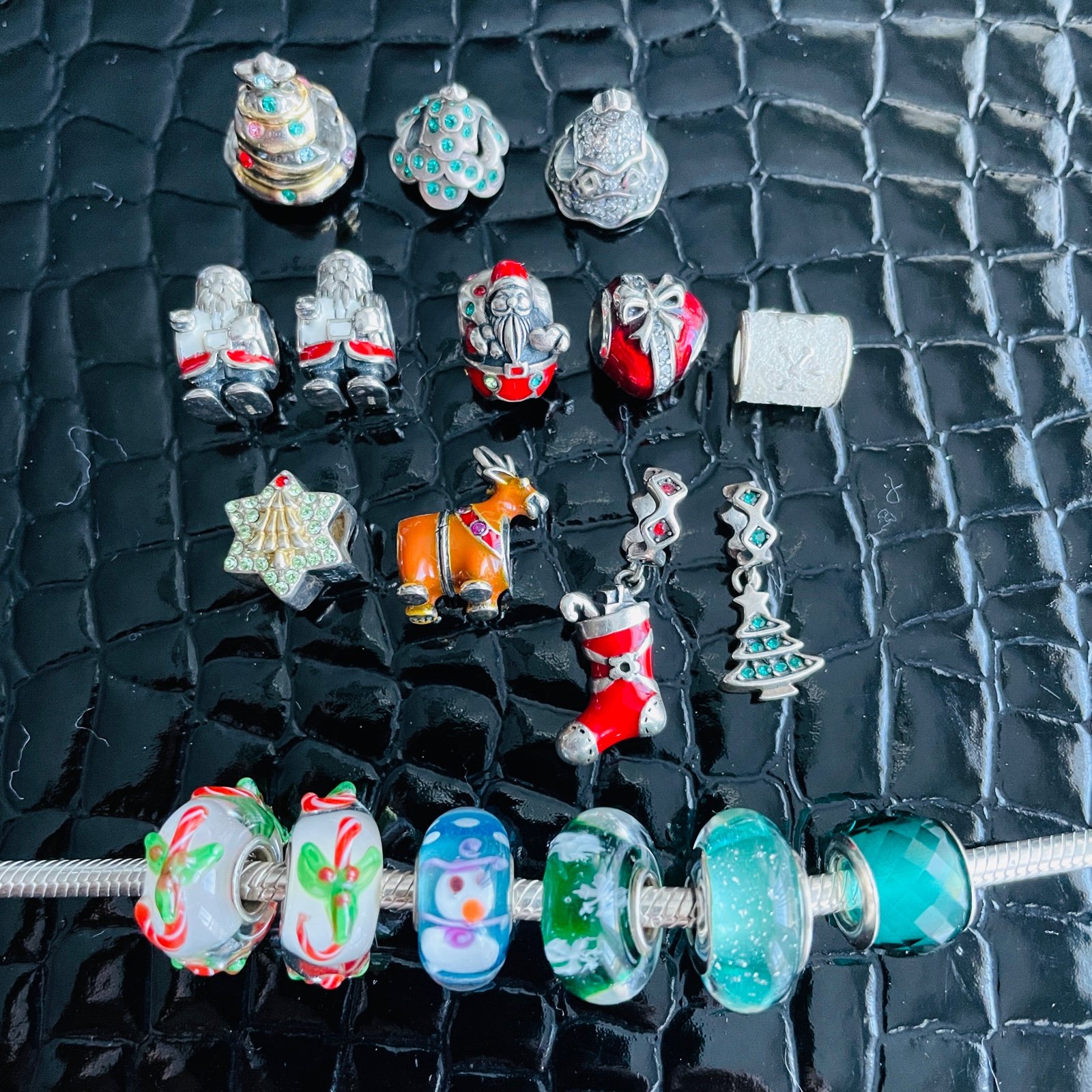 SALE! 10 EACH! Christmas Sterling Charm Beads For Pandora & European Bracelets