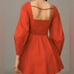 MAEVE x ANTHROPOLOGIE | Red Long-Sleeve Square-Neck Pleated Mini Dress | Size 1X