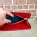Celine Large Zip Around Wallet Multifuction Grained Calfskin Red Tank Colorblock