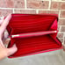 Celine Large Zip Around Wallet Multifuction Grained Calfskin Red Tank Colorblock