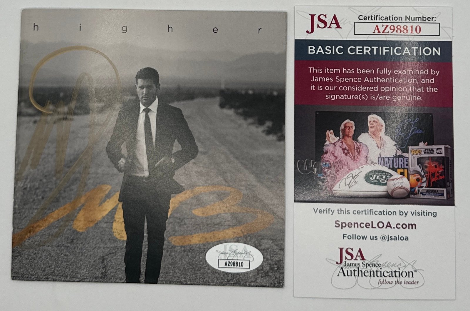 MICHAEL BUBLE SIGNED HIGHER CD BOOKLET + JSA COA