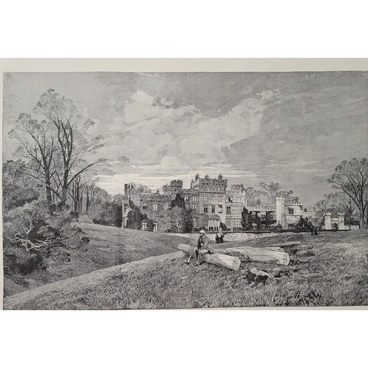 HAWARDEN CASTLE THE HOME OF PM William Ewart GLADSTONE by George Montbard Print