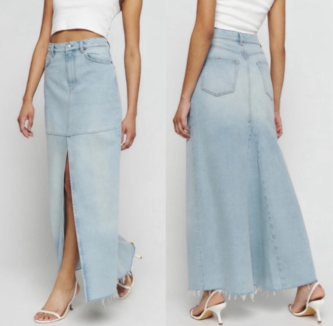 Reformation Tazz Denim Maxi Skirt