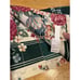 Vtg Croscill Granada Striped Green Floral Curtain 2 Panels 40x64 Tiebacks NEW