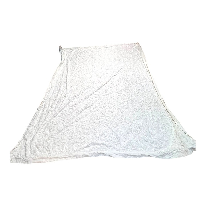 Harbor House White Chenille Bedspread Textured Quilt & Pillow Shams Set READ