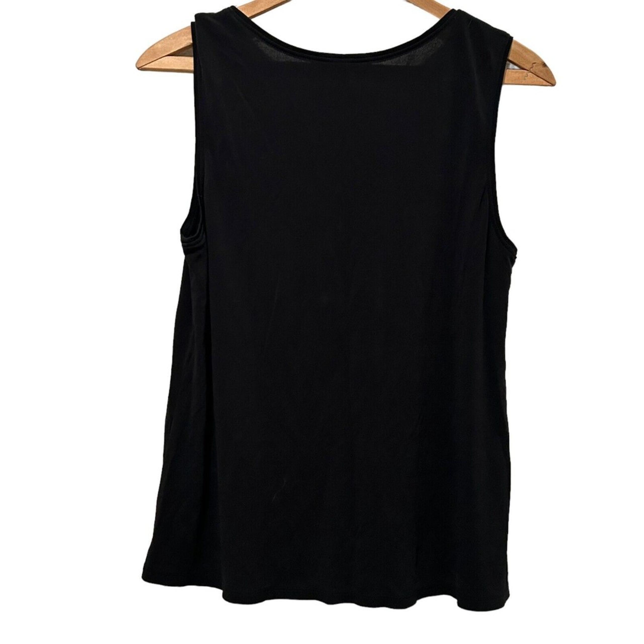 Eileen Fisher SYSTEM Black Silk Georgette Crepe Long Hi Lo Tunic Medium