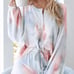 XL -New 2PCS Comfy & Warm Tie Dye Pajama Top & Shorts Set