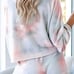 XL -New 2PCS Comfy & Warm Tie Dye Pajama Top & Shorts Set
