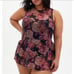 Torrid Multi Rose Floral Mesh Peplum Underwire Swimsuit Swim Dress 2X 18 20