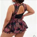 Torrid Multi Rose Floral Mesh Peplum Underwire Swimsuit Swim Dress 2X 18 20