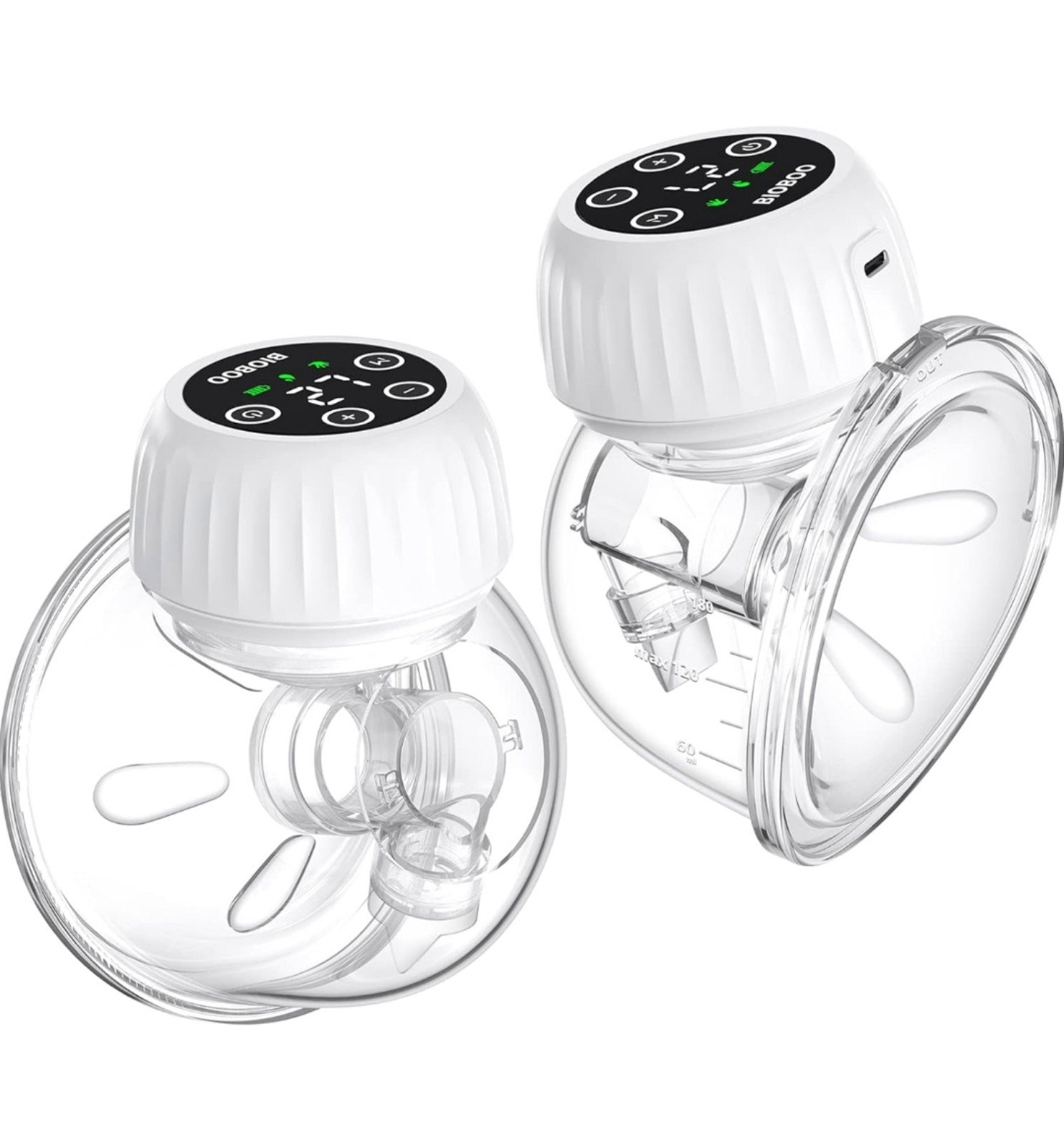 Portable Electric Breast Pump 2 Packs - White