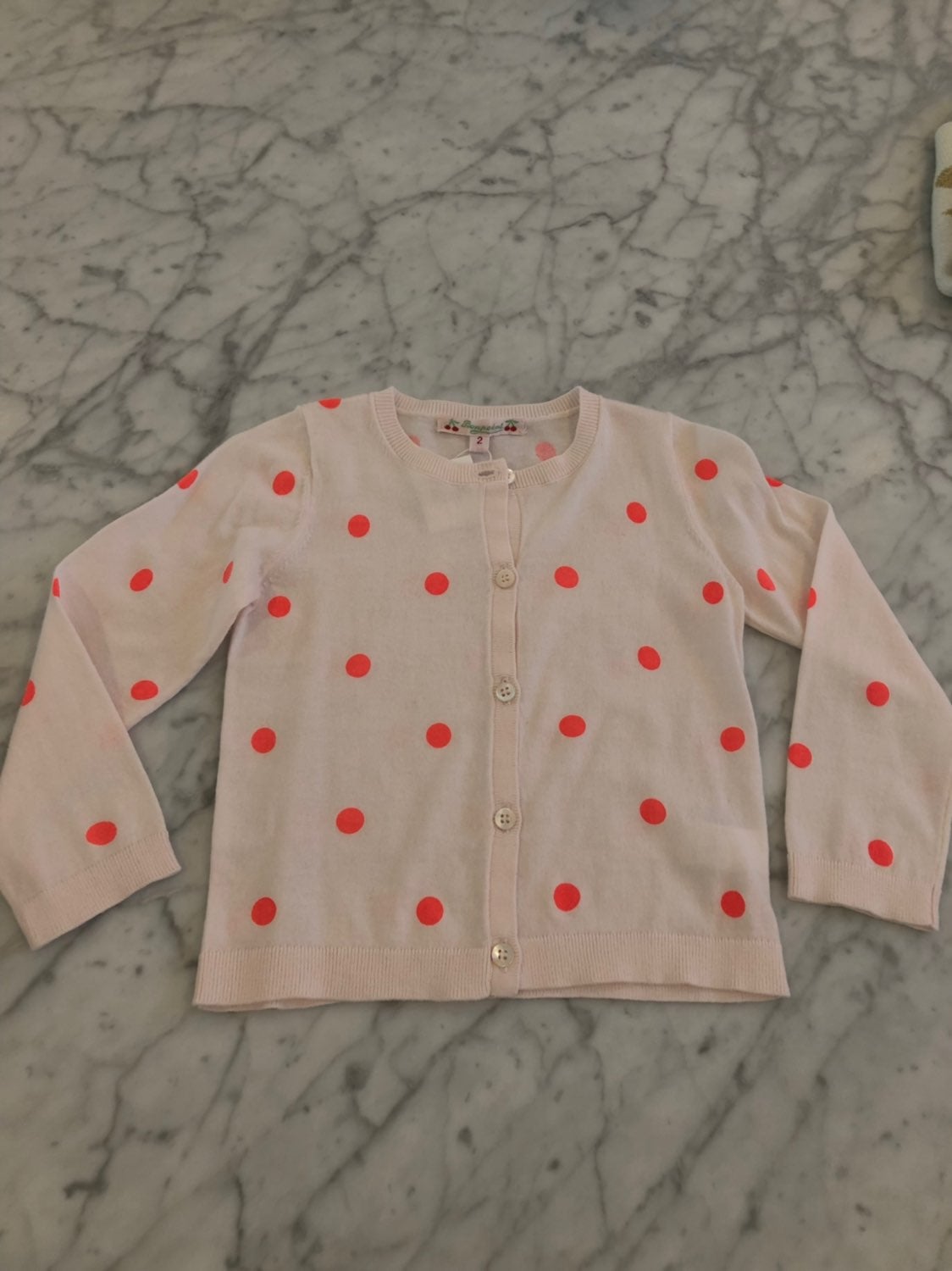 Bonpoint girls polka dot cardigan sz 2