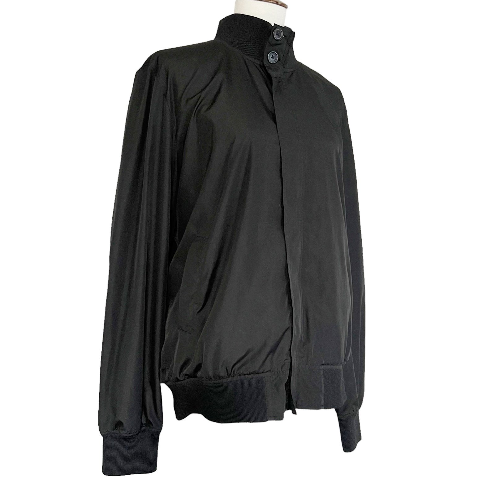 Everlane Lightweight Satin Black Bomber Jacket