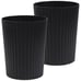 Black 2 Pack Small Trash Can Plastic Wastebasket Round Garbage Container Bin