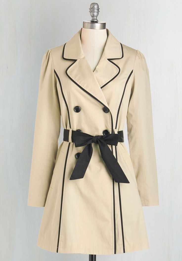 Modcloth Floral Trench Coats Mercari