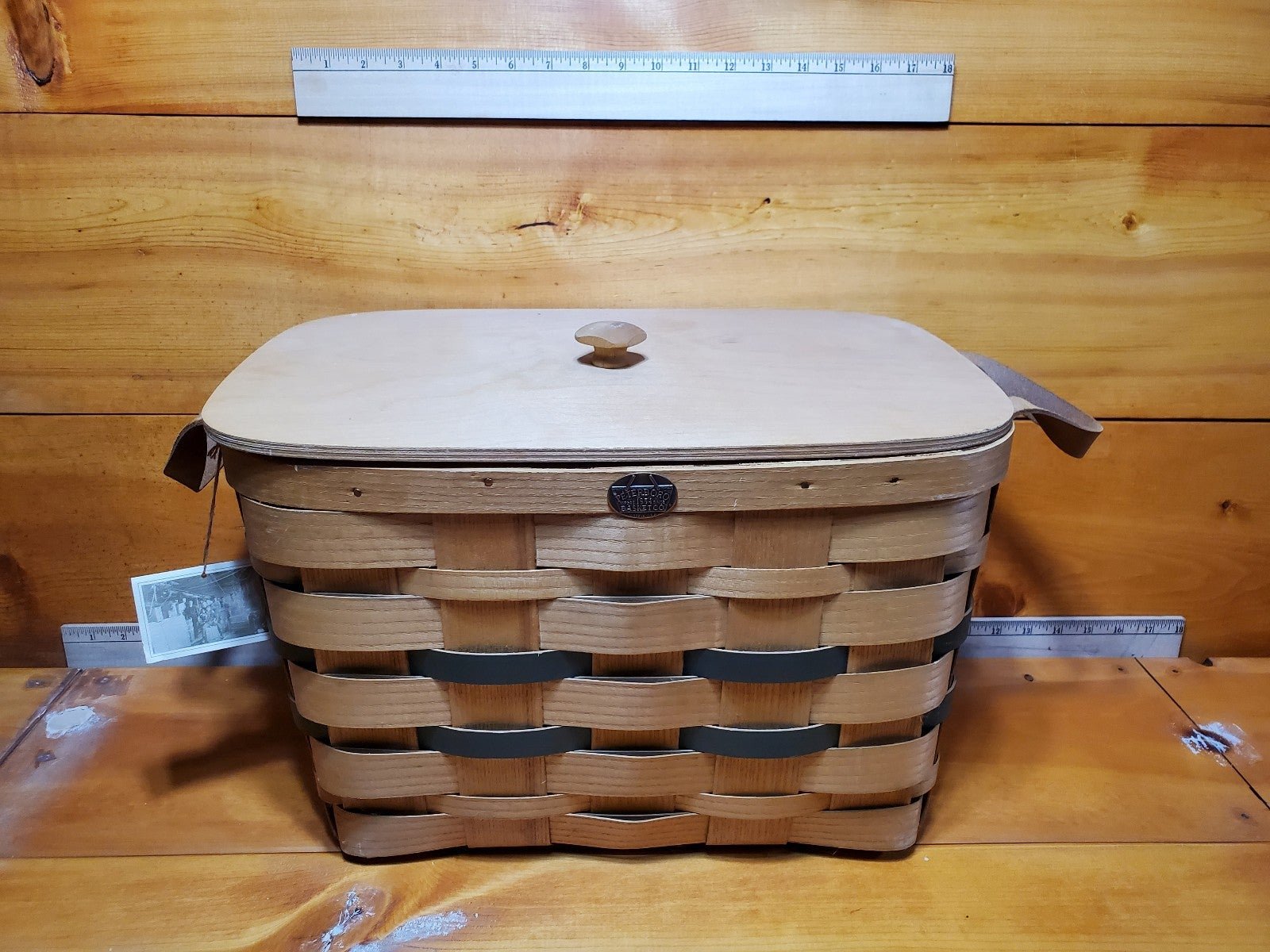 Large Vintage Tan Peterboro Basket Company
