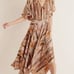 Soft Surroundings Cyra Dress Painted Stripe Asymmetrical Hem Large Nwt