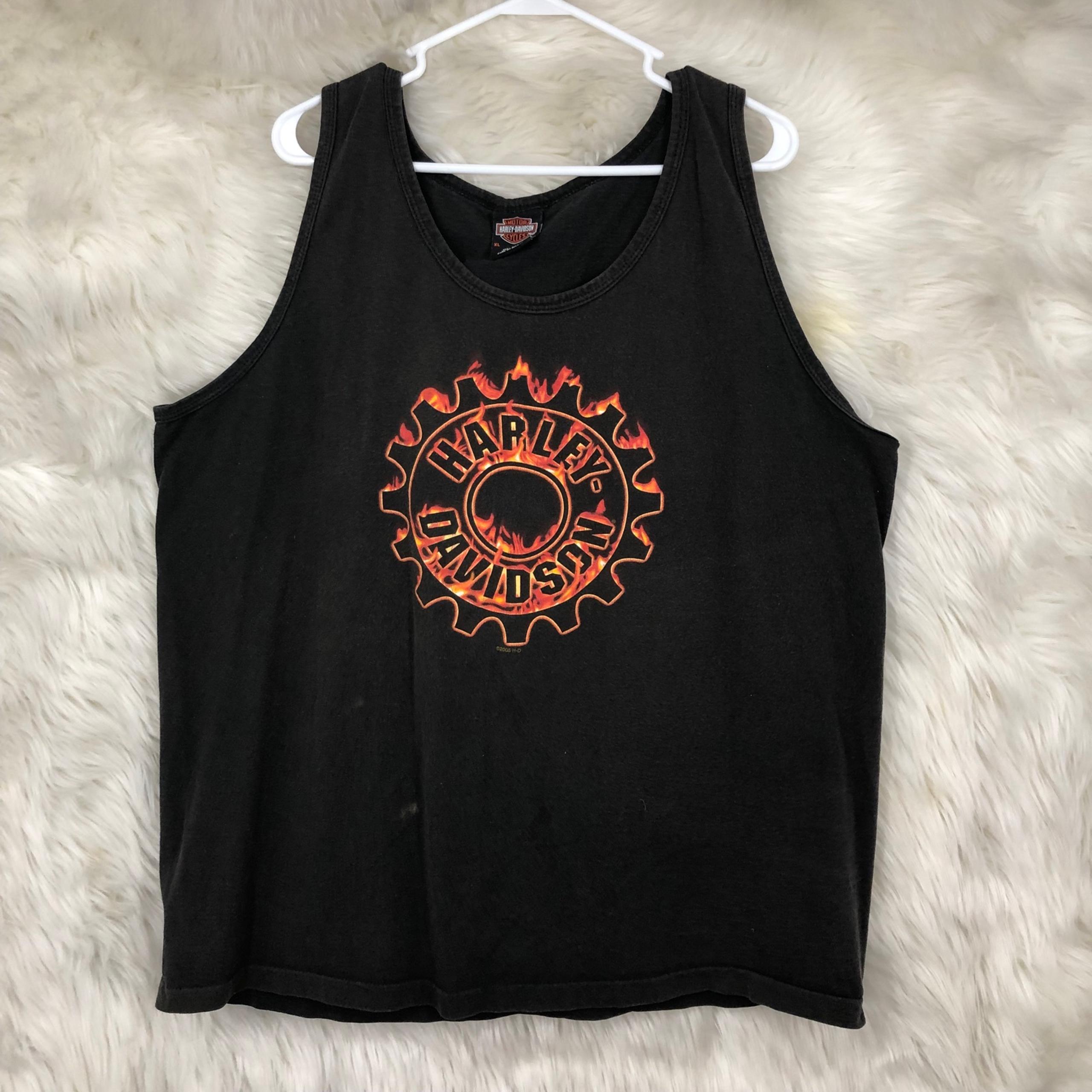Men’s Harley-Davidson Tank Top, Woodlands Texas Branch, Eagle of Fire SZ XL