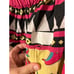 RTR La DoubleJ XS Paloma Yellow Multicolor Print Off Shoulder Shift Midi Dress