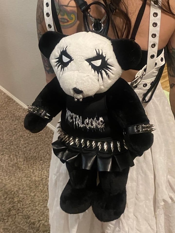 Dollskill metal core heavy metal tormented teddy bear backpack