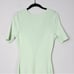 415 NWT Maje Ruche Tie Back Midi Dress 40 Vert L Ribbed Knit Stretch