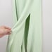 415 NWT Maje Ruche Tie Back Midi Dress 40 Vert L Ribbed Knit Stretch