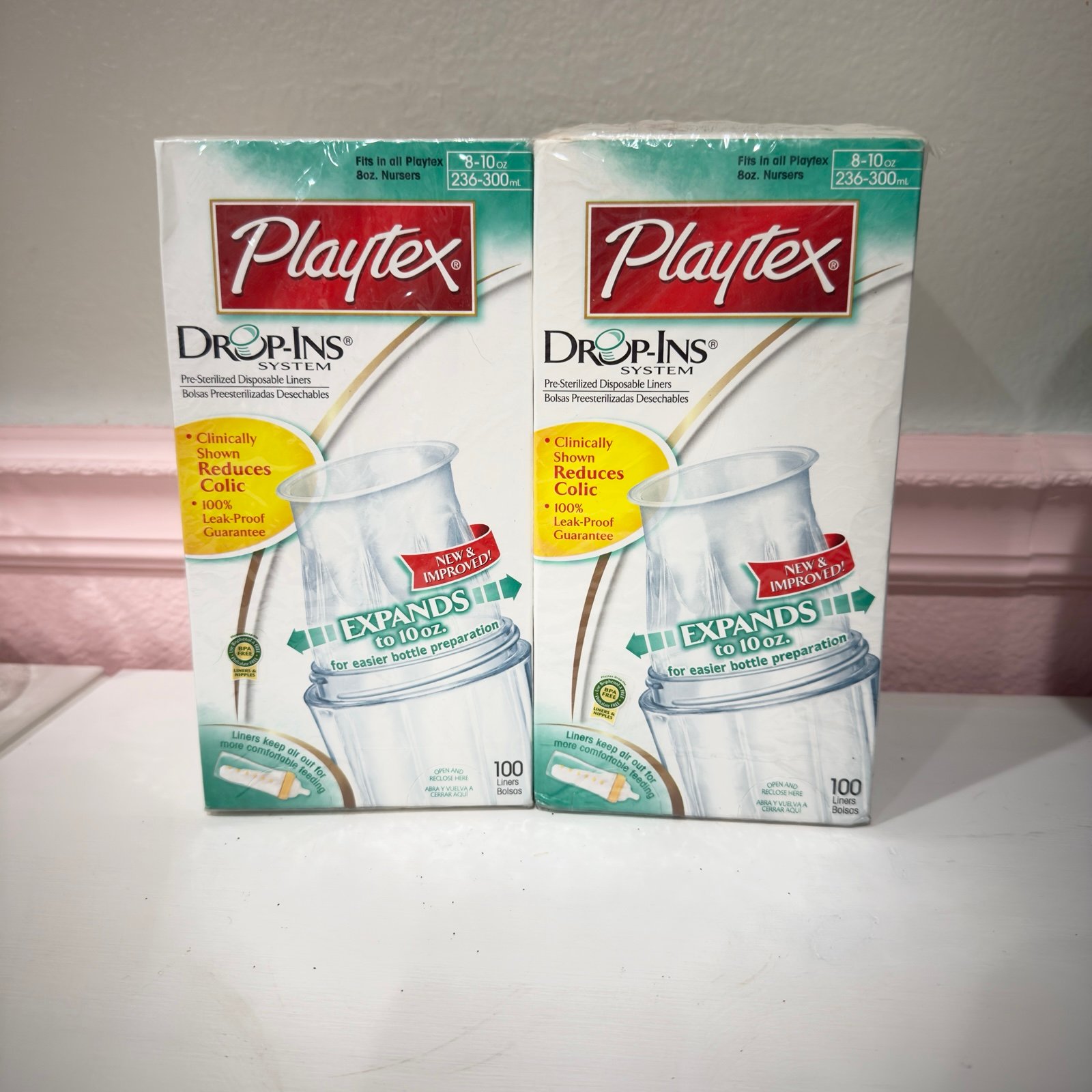 PLAYTEX Drop-Ins System 200 Disposable Liners for Baby New Sealed Packaging 10oz