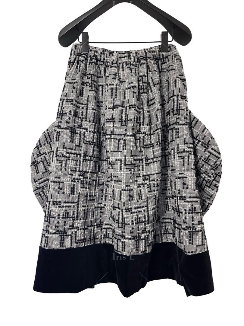 2023aw Comme des Garçons Jacquard Velvet 3D Skirt Maxi