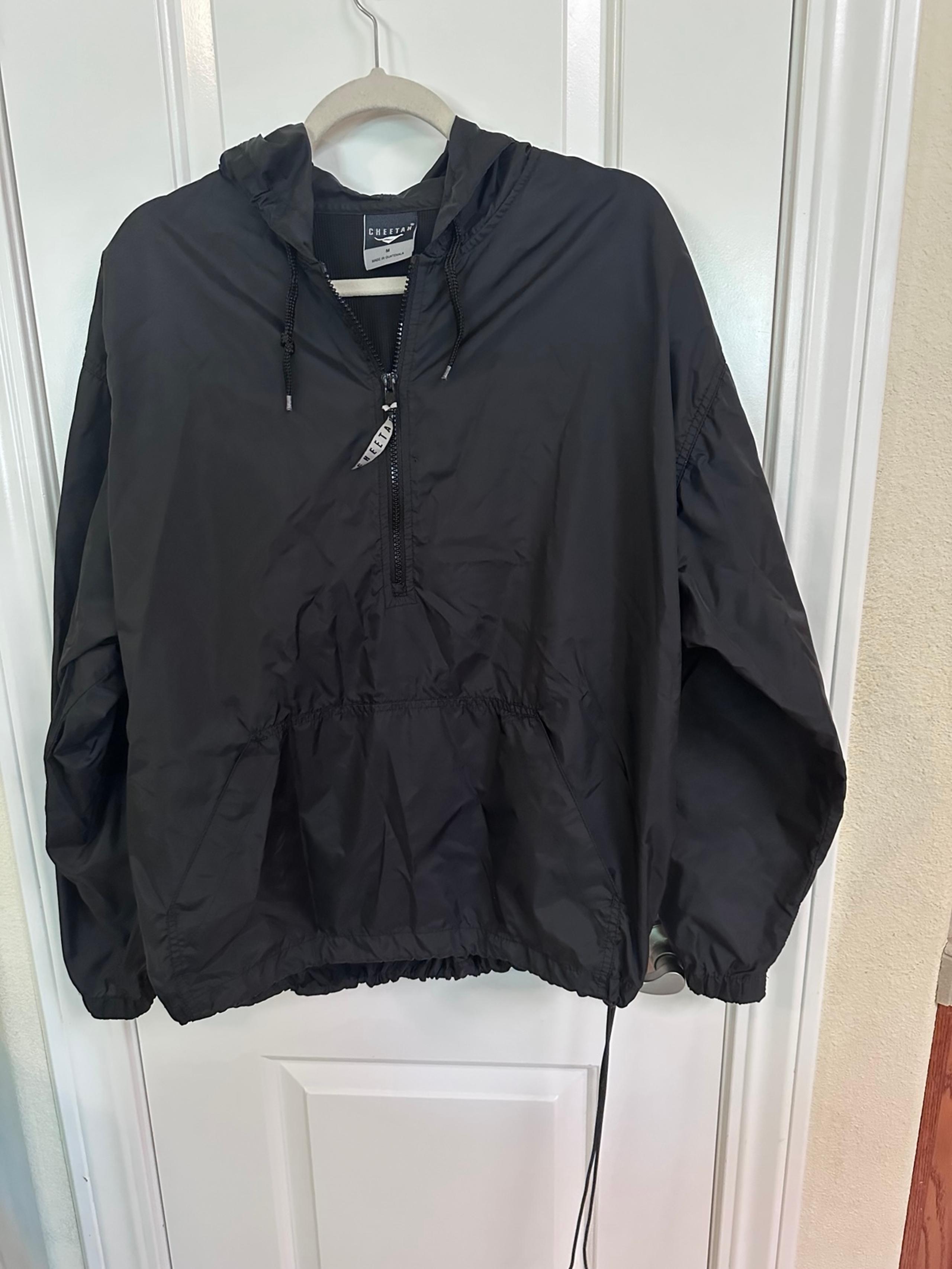 Windbreaker Black Jacket, size men’s medium - Cheetah