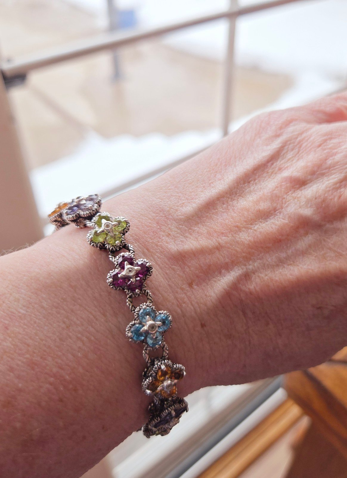 Barbara bixby Floral bracelet average EUC Sterling Silver.