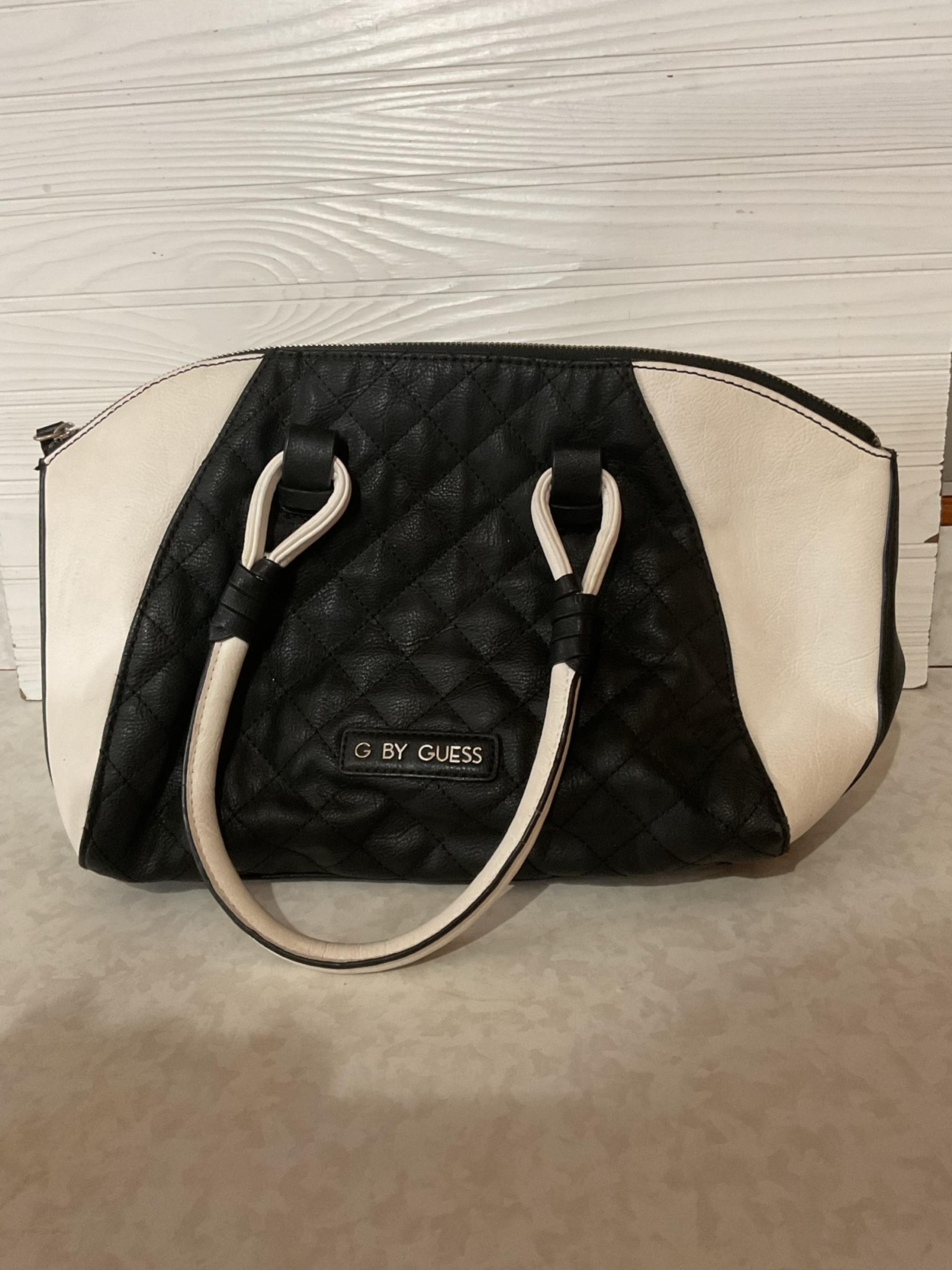 G By Guess black and white satchel purse