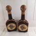 Rustic Genuine Leather Vined Fruit Design 2 Bottles