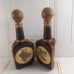 Rustic Genuine Leather Vined Fruit Design 2 Bottles