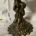 Antique cast bronze gothic art nouveau cherub lamb wide candle holder stick