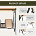 Deluxe 2-Person Front Porch Swing Chair with Cup Holder in Beige
