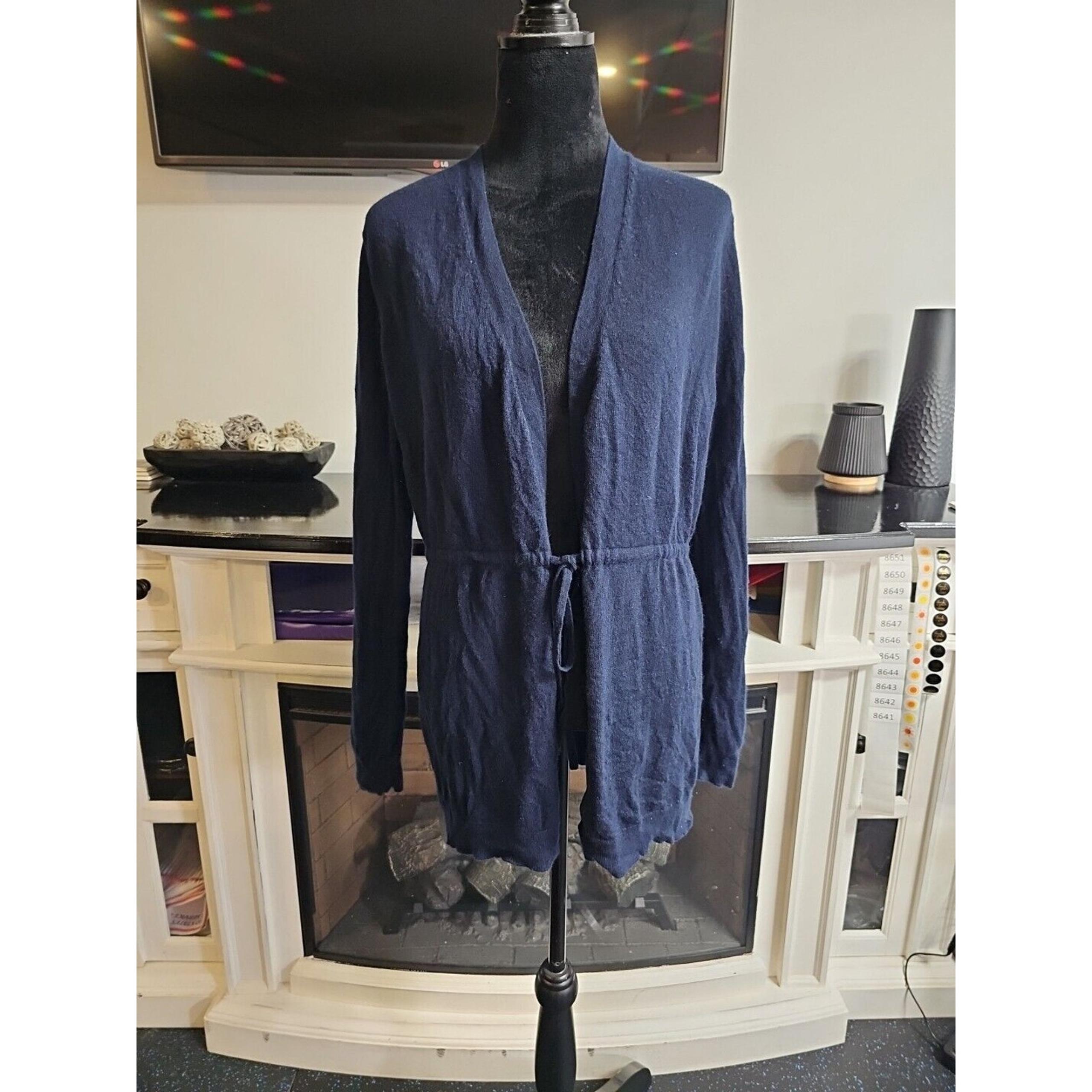 Theory Sweater Womens Small 100% Cashmere Open Front Tie Waist Cardigan