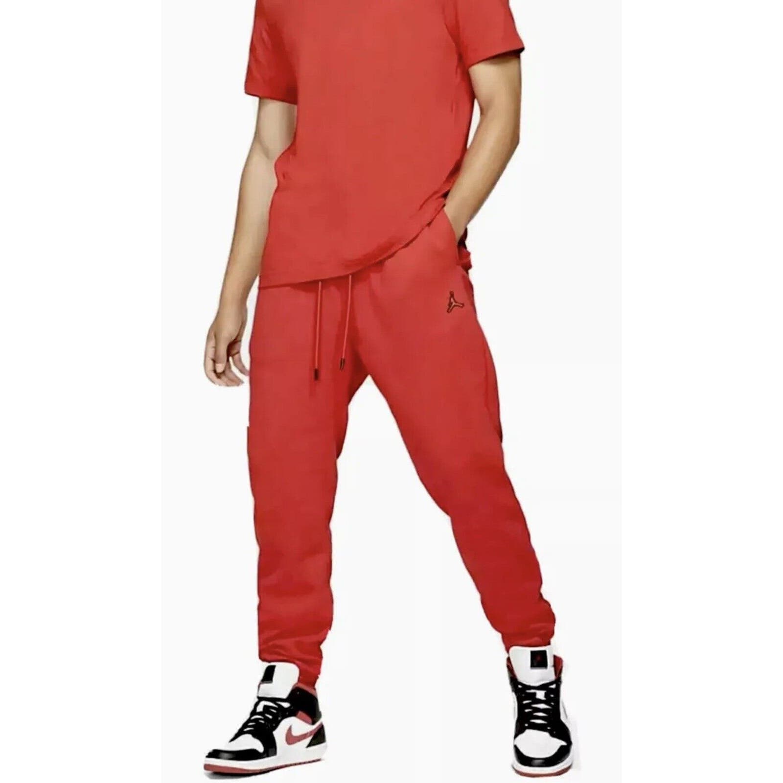 Nike Air Jordan Men's Jumpman Essentials Fleece Lined Jogger Pants Red LARGE