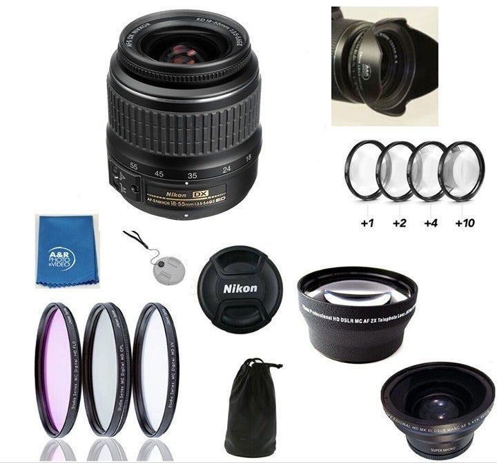 Nikon AF-S DX NIKKOR 18-55mm f/3.5-5.6 GII ED Lens Kit D3100 D5000 D5200 D3200 +