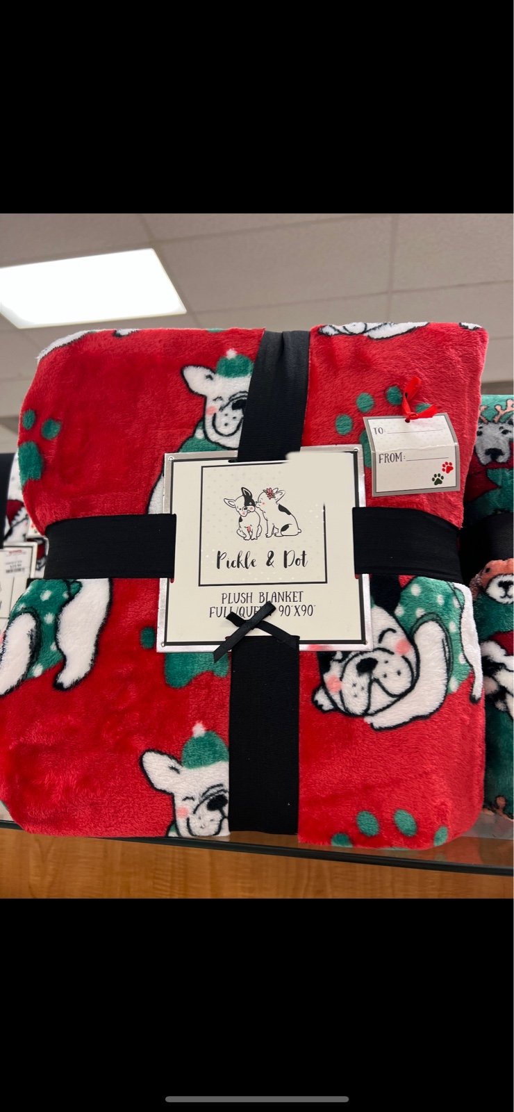 Frenchie Christmas Plush Throw Blanket (Full/Queen)